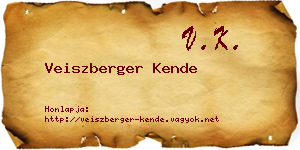 Veiszberger Kende névjegykártya